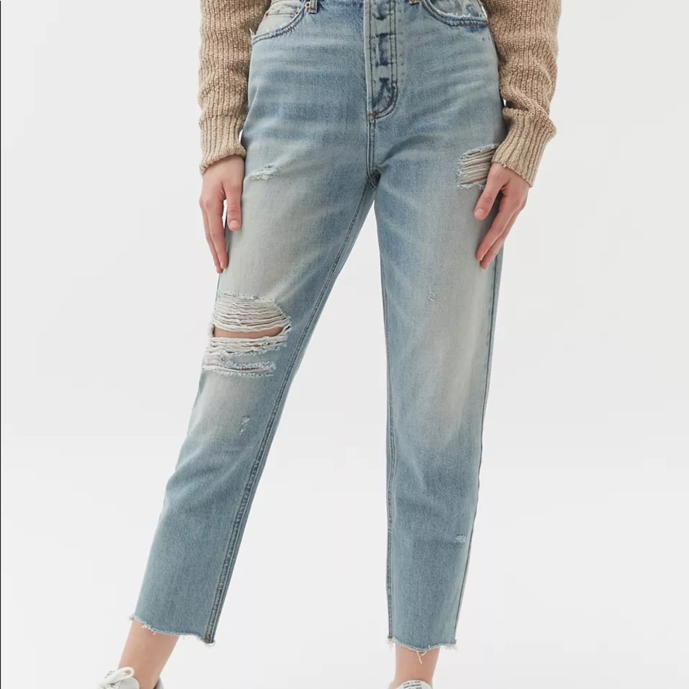 BDG High-Waisted Light Wash Slim Straight Jean